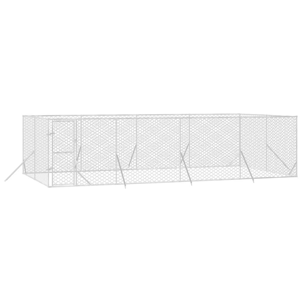 NNEVL Outdoor Dog Kennel Silver 8x4x2 m Galvanised Steel