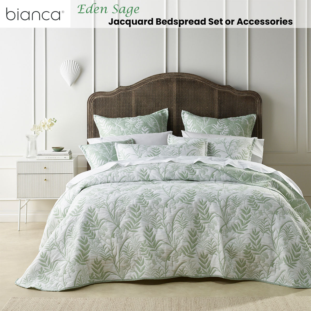 NNEDSZ Eden Sage Bedspread Set Super King