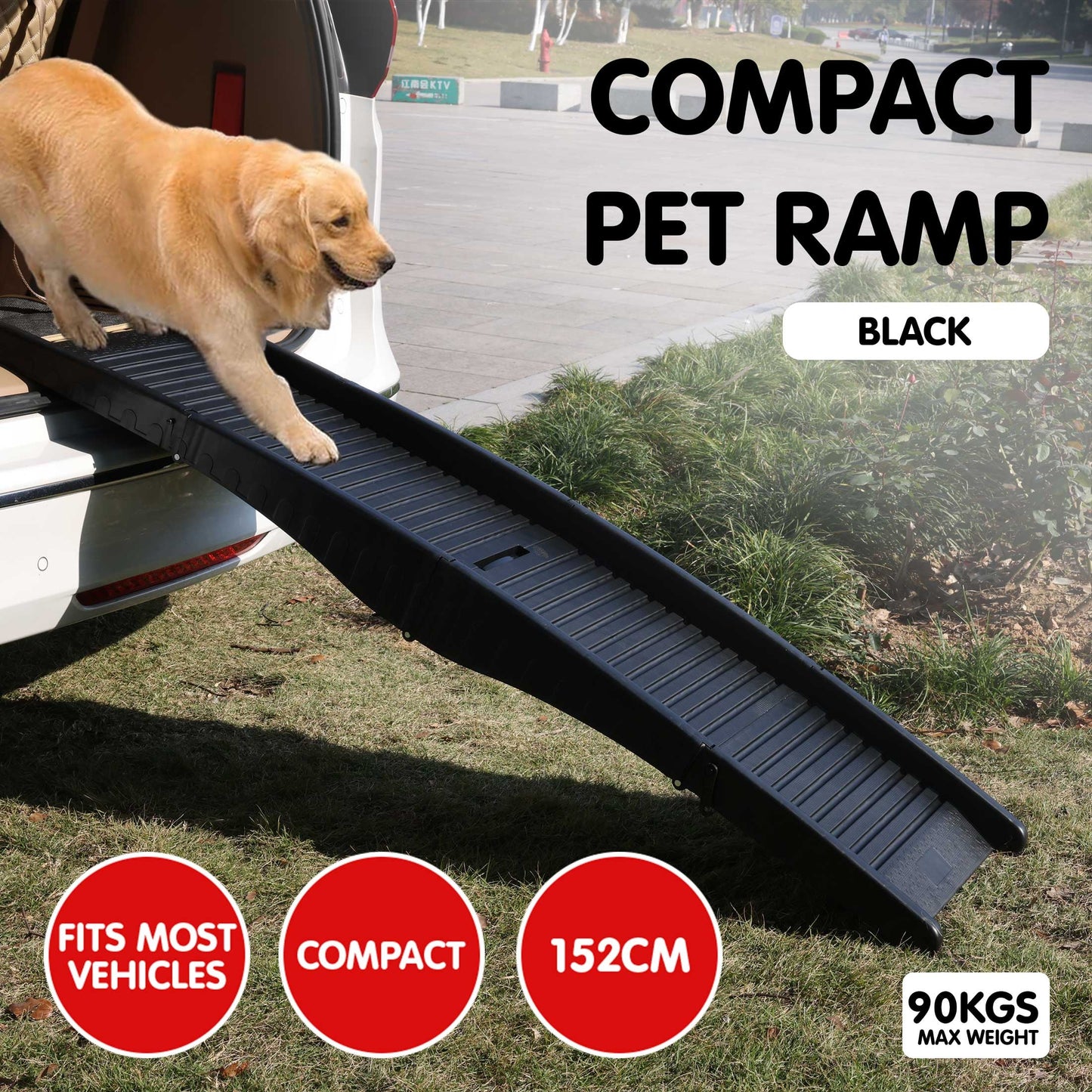 NNEDPE 152cm Portable Dog Pet Ramp - Black